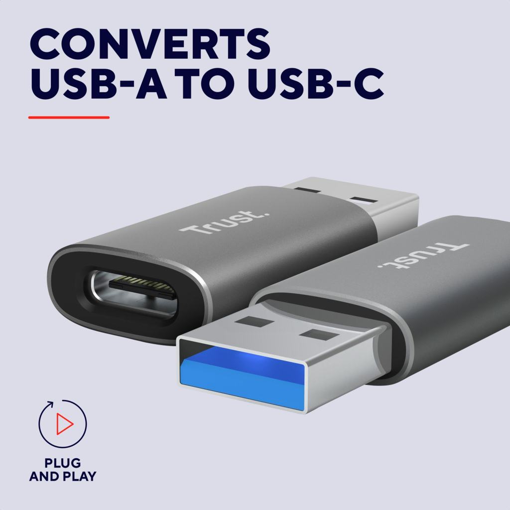 Перехідник USB-C to USB-A 3.2 Adapter 2-Pack Trust (25573_TRUST) - фото 2 Перехідник USB-C to USB-A 3.2 Adapter 2-Pack Trust (25573_TRUST) - фото 2