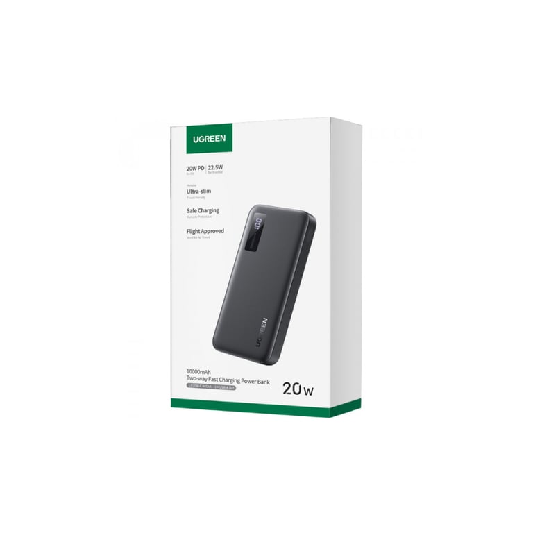 Батарея універсальна Ugreen 10000mAh 20W PD, QC/3.0, USB-A, USB-C Black (PB311) (25742) - фото 3