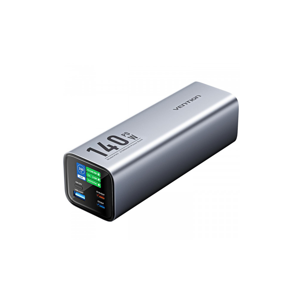 Батарея універсальна Vention 27000mAh 140W 5A PD, QC/3.0, 2xUSB-C, USB-A, LED Display, Gray (FHVH0) Батарея універсальна Vention 27000mAh 140W 5A PD, QC/3.0, 2xUSB-C, USB-A, LED Display, Gray (FHVH0)