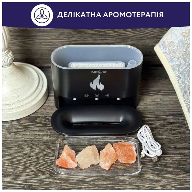 Зволожувач повітря Neor FLAME AROMA 25ML10 BK - фото 4