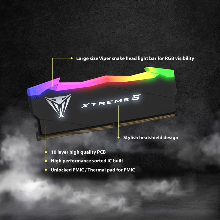 Модуль пам’яті для комп’ютера DDR5 32GB (2x16GB) 6400 MHz Viper Xtreme 5 Patriot (PVX532G64C32K)