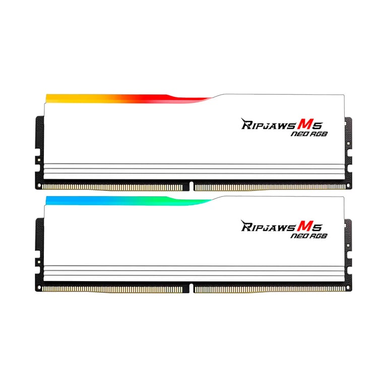 Модуль пам'яті для комп'ютера DDR5 32GB (2x16GB) 6000 MHz Ripjaws M5 Neo RGB Matte White G.Skill (F5-6000J3636F16GX2-RM5NRW) - фото 1