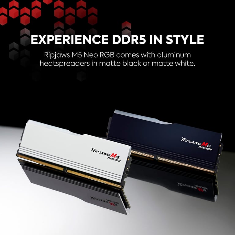 Модуль пам'яті для комп'ютера DDR5 32GB (2x16GB) 6000 MHz Ripjaws M5 Neo RGB Matte White G.Skill (F5-6000J3636F16GX2-RM5NRW) - фото 6