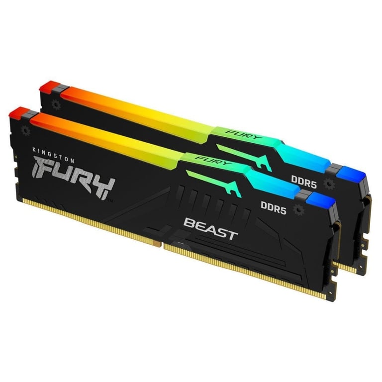 Модуль пам’яті для комп’ютера DDR5 64GB (2x32GB) 5200 MHz Beast RGB EXPO Black Kingston Fury (ex.HyperX) (KF552C40BB2AK2-64)