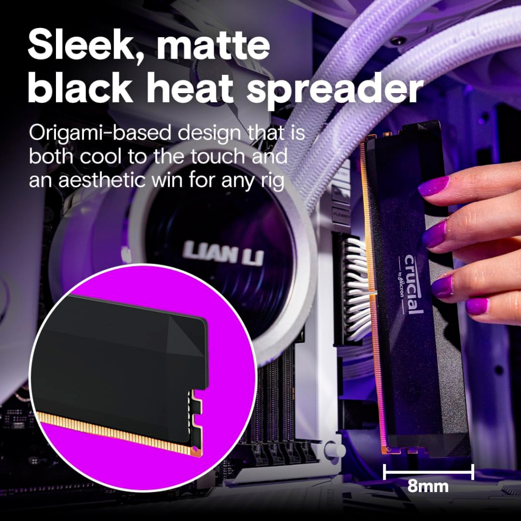 Модуль пам'яті для комп'ютера DDR5 32GB 6400 MHz Pro Overclocking Black Micron (CP32G64C40U5B) - фото 5 Модуль пам'яті для комп'ютера DDR5 32GB 6400 MHz Pro Overclocking Black Micron (CP32G64C40U5B) - фото 5