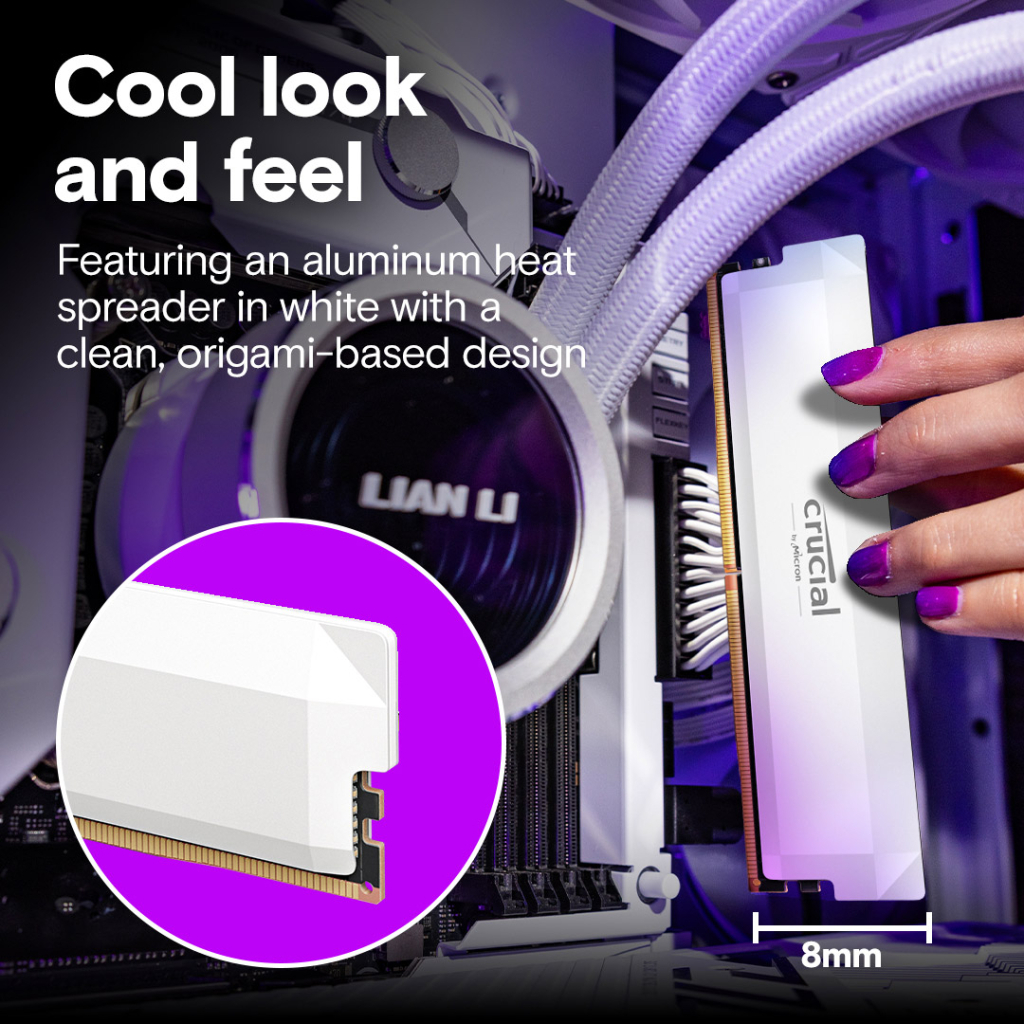 Модуль пам'яті для комп'ютера DDR5 32GB (2x16GB) 6400 MHz Pro Overclocking White Micron (CP2K16G64C38U5W) - фото 5 Модуль пам'яті для комп'ютера DDR5 32GB (2x16GB) 6400 MHz Pro Overclocking White Micron (CP2K16G64C38U5W) - фото 5