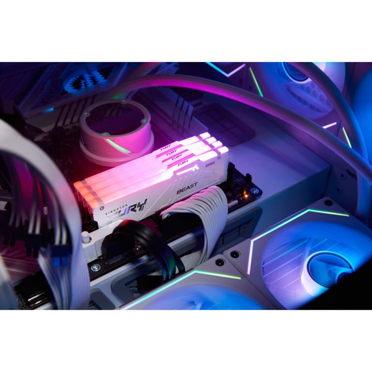 Модуль пам'яті для комп'ютера DDR5 32GB (2x16GB) 6000 MHz Beast RGB EXPO White Kingston Fury (ex.HyperX) (KF560C36BWE2AK2-32) - фото 6