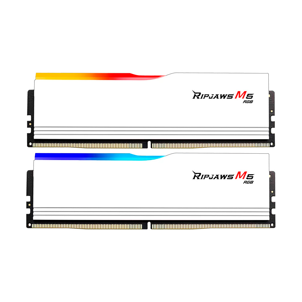 Модуль пам'яті для комп'ютера DDR5 32GB (2x16GB) 6400 MHz Ripjaws M5 RGB Matte White G.Skill (F5-6400J3648F16GX2-RM5RW) - фото 3 Модуль пам'яті для комп'ютера DDR5 32GB (2x16GB) 6400 MHz Ripjaws M5 RGB Matte White G.Skill (F5-6400J3648F16GX2-RM5RW) - фото 3