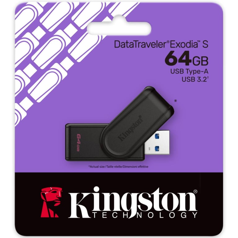 USB флеш накопичувач Kingston 64GB DataTraveler Exodia S Black USB 3.2 (DTXS/64GB) - фото 3