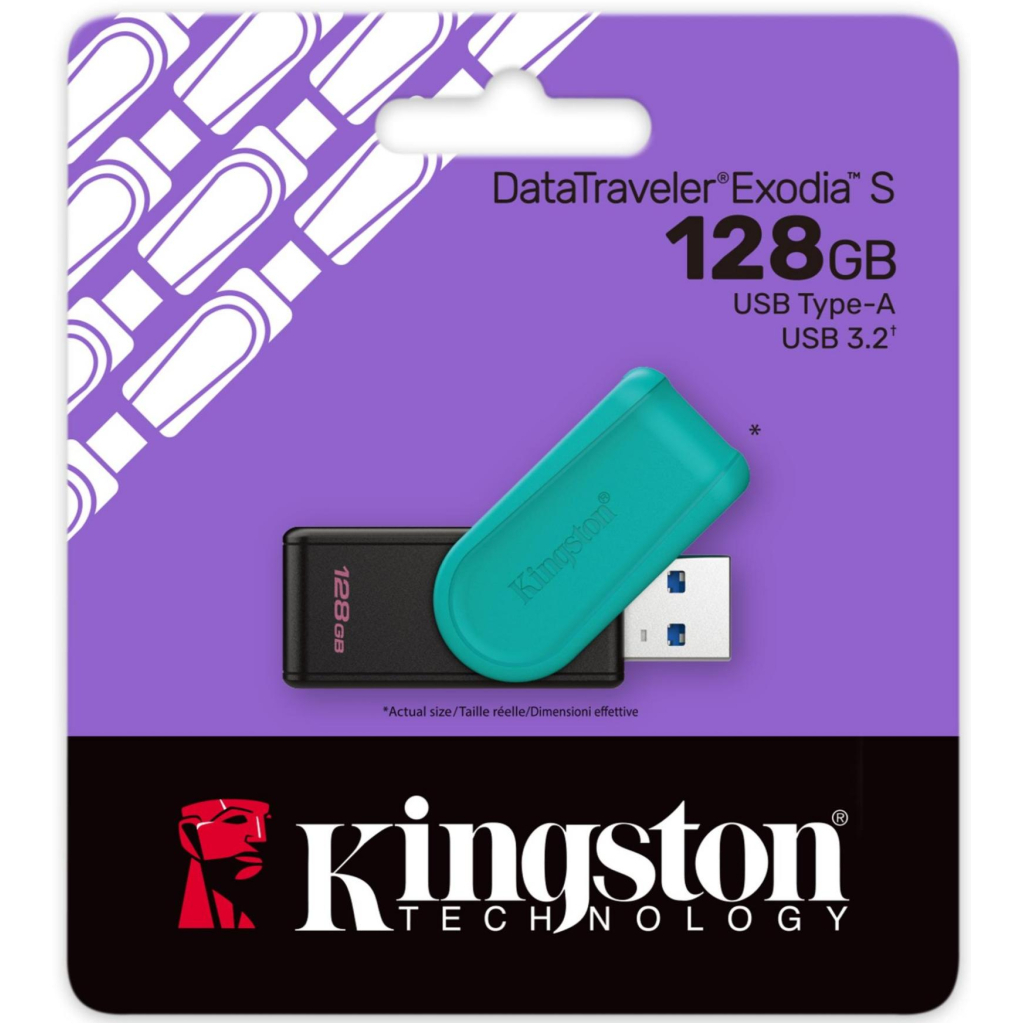 USB флеш накопичувач Kingston 128GB DataTraveler Exodia S Black/Turquoise USB 3.2 (DTXS/128GB) - фото 4 USB флеш накопичувач Kingston 128GB DataTraveler Exodia S Black/Turquoise USB 3.2 (DTXS/128GB) - фото 4