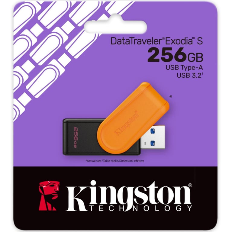 USB флеш накопичувач Kingston 256GB DataTraveler Exodia S Black/Orange USB 3.2 (DTXS/256GB) - фото 4