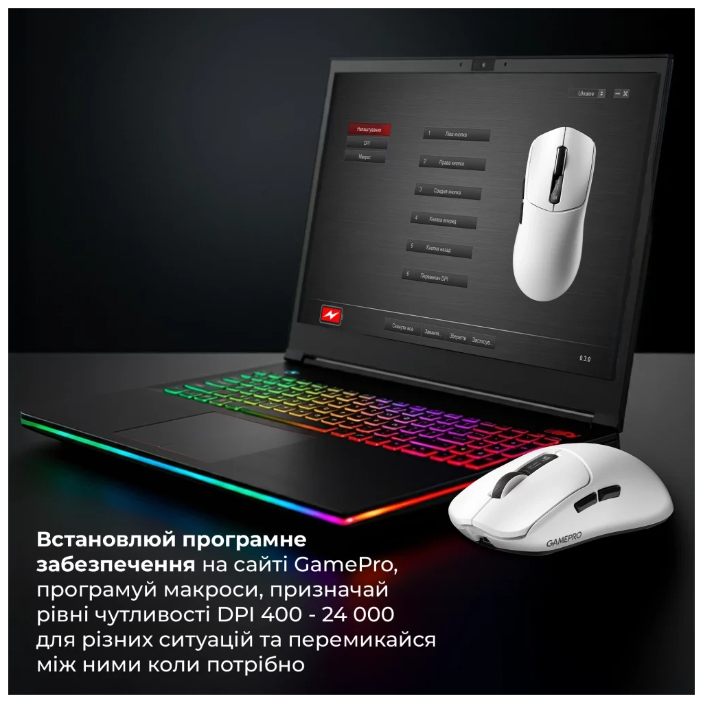 Мишка GamePro Genesis Ranker Wireless/Bluetooth/USB White (GM012W) - фото 6 Мишка GamePro Genesis Ranker Wireless/Bluetooth/USB White (GM012W) - фото 6