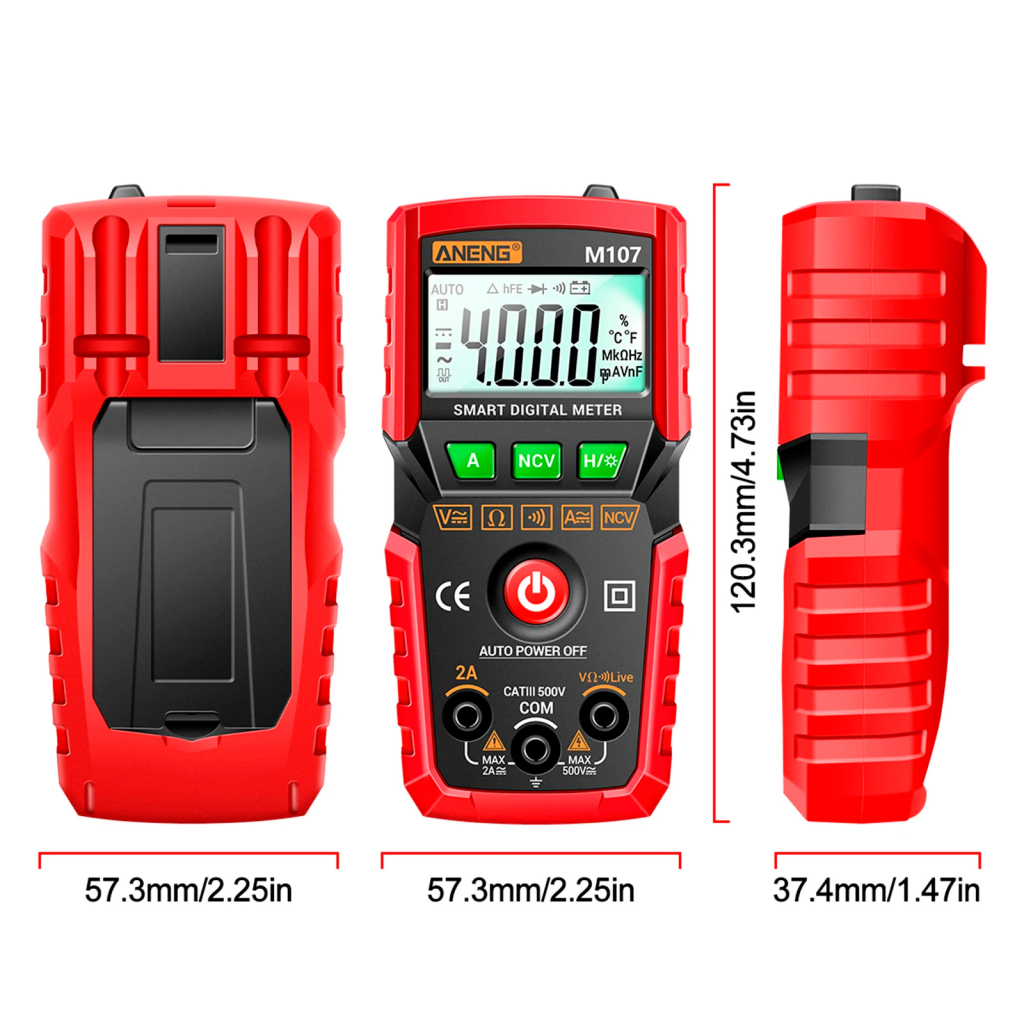 Цифровий мультиметр ANENG M107, V, A, R, C, T (M107) - фото 5 Цифровий мультиметр ANENG M107, V, A, R, C, T (M107) - фото 5