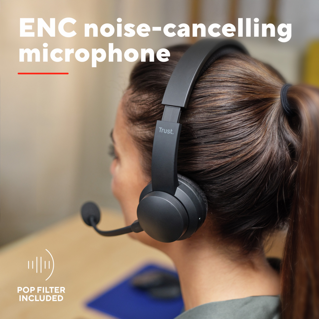 Навушники Trust Ayda Wireless ENC Black (25463) - фото 4 Навушники Trust Ayda Wireless ENC Black (25463) - фото 4