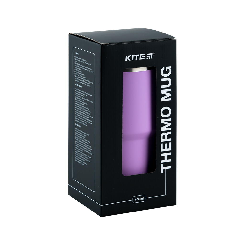 Термокружка Kite 600 мл фіолетова (K24-1206-2) - фото 8 Термокружка Kite 600 мл фіолетова (K24-1206-2) - фото 8