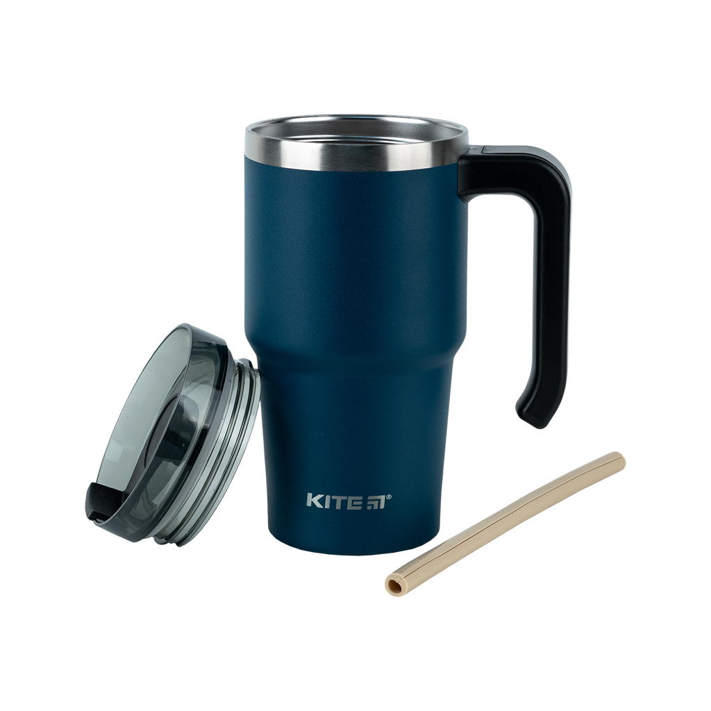 Термокружка Kite з ручкою 600 мл смарагдова (K24-1207-2) - фото 2 Термокружка Kite з ручкою 600 мл смарагдова (K24-1207-2) - фото 2