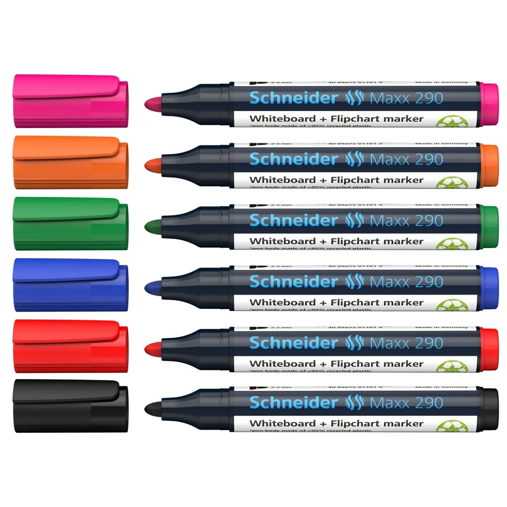 Набір маркерів Schneider 6 маркерів для дошок та фліпчартів MAXX 290 в блістері (S129096) - фото 3 Набір маркерів Schneider 6 маркерів для дошок та фліпчартів MAXX 290 в блістері (S129096) - фото 3