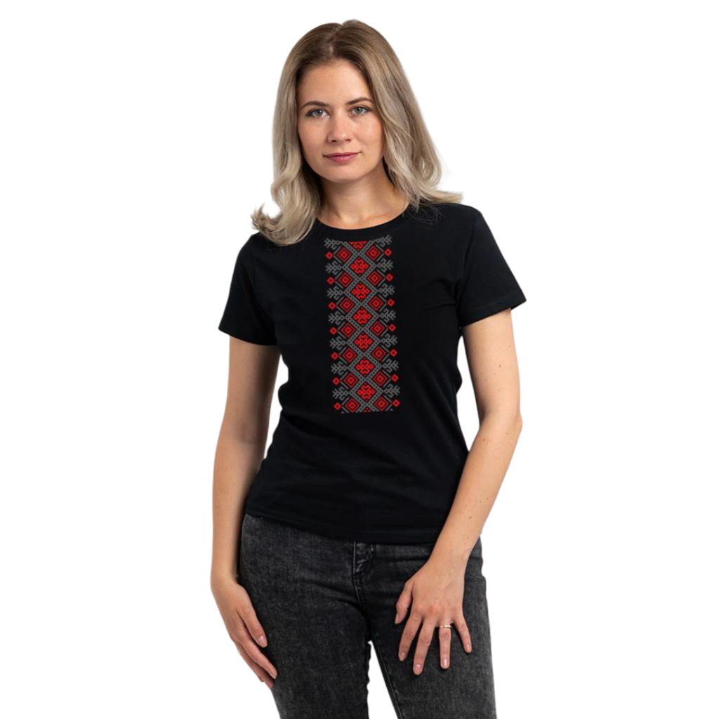 Футболка Sol's Regent Women Вишиванка вертикально чорний L (01825309/313L) - фото 1 Футболка Sol's Regent Women Вишиванка вертикально чорний L (01825309/313L) - фото 1