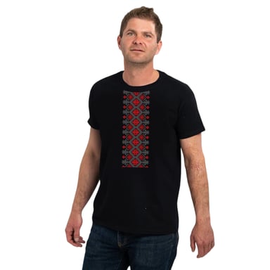 Футболка Sol's Regent Вишиванка вертикально чорний XL (11380309/313XL) - фото 1