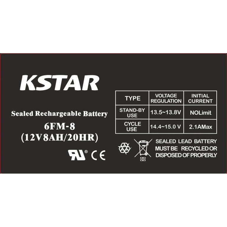 Батарея до ДБЖ Kstar 12V 8Ah (6-FM-8) - фото 2