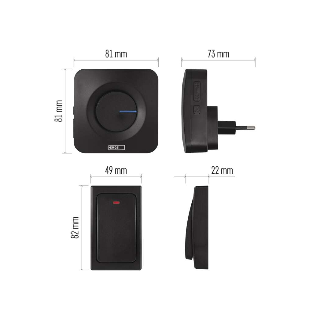 Дверний дзвінок EMOS бездротовий EMOS P5729B (P5729B) - фото 9 Дверний дзвінок EMOS бездротовий EMOS P5729B (P5729B) - фото 9