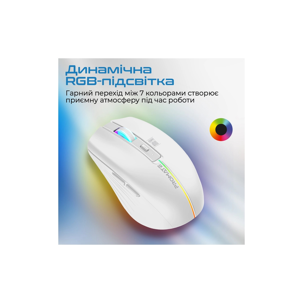 Мишка Promate Kitt Wireless White (kitt.white) - фото 5 Мишка Promate Kitt Wireless White (kitt.white) - фото 5