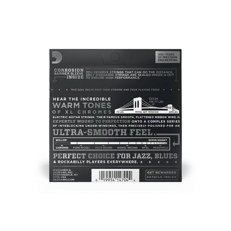 Струни для гітари D’Addario XL Chromes Jazz Light (11-50) (ECG24)