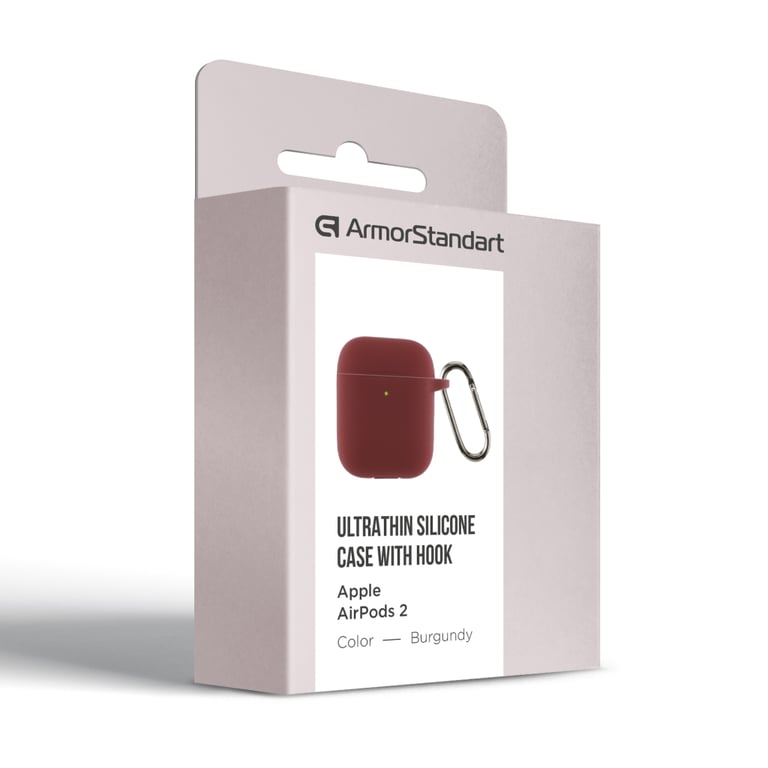 Чохол для навушників Armorstandart Ultrathin Silicone Case With Hook для Apple AirPods 2 Burgundy (ARM59680) - фото 3