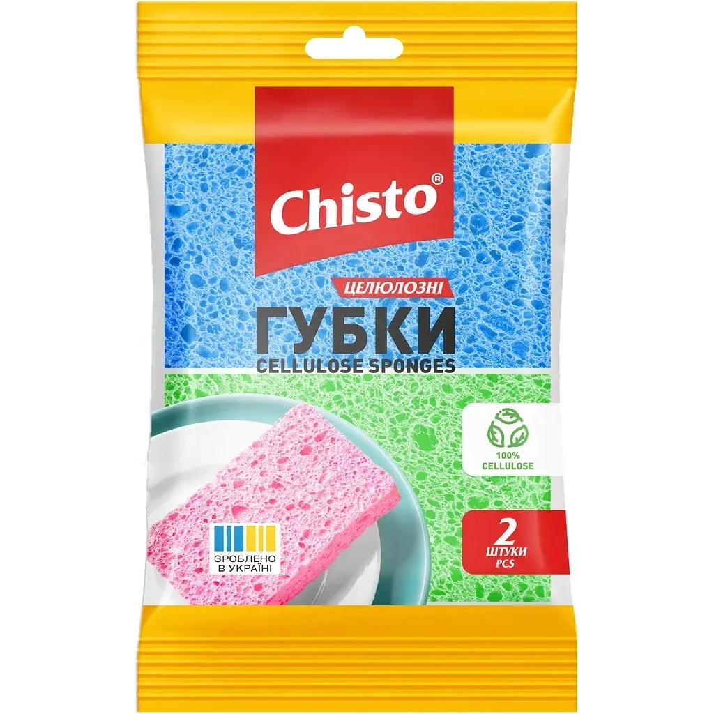Губки кухонні Chisto Целюлозні 2 шт. (4820204701826) - фото 1 Губки кухонні Chisto Целюлозні 2 шт. (4820204701826) - фото 1