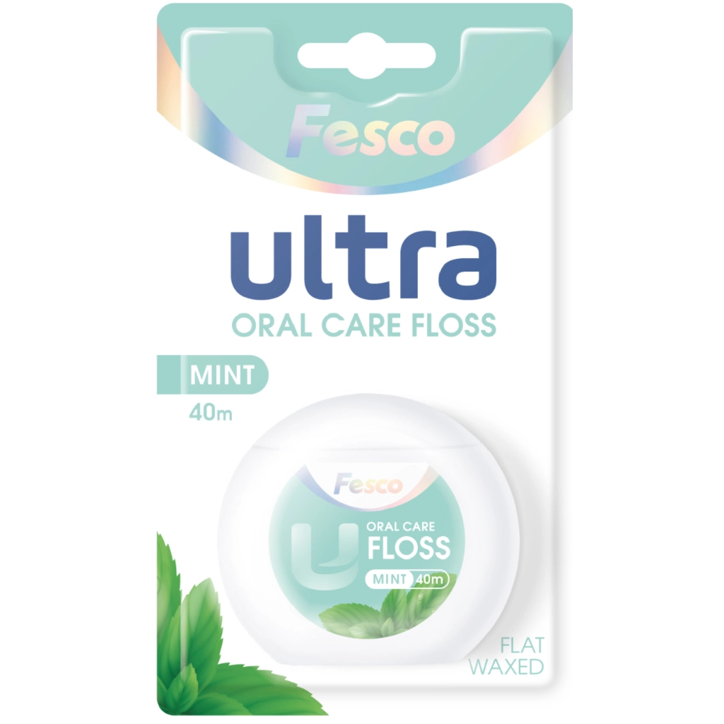 Зубна нитка Fesco Ultra Oral Care Floss Mint 40 м (4820204702427) - фото 1 Зубна нитка Fesco Ultra Oral Care Floss Mint 40 м (4820204702427) - фото 1