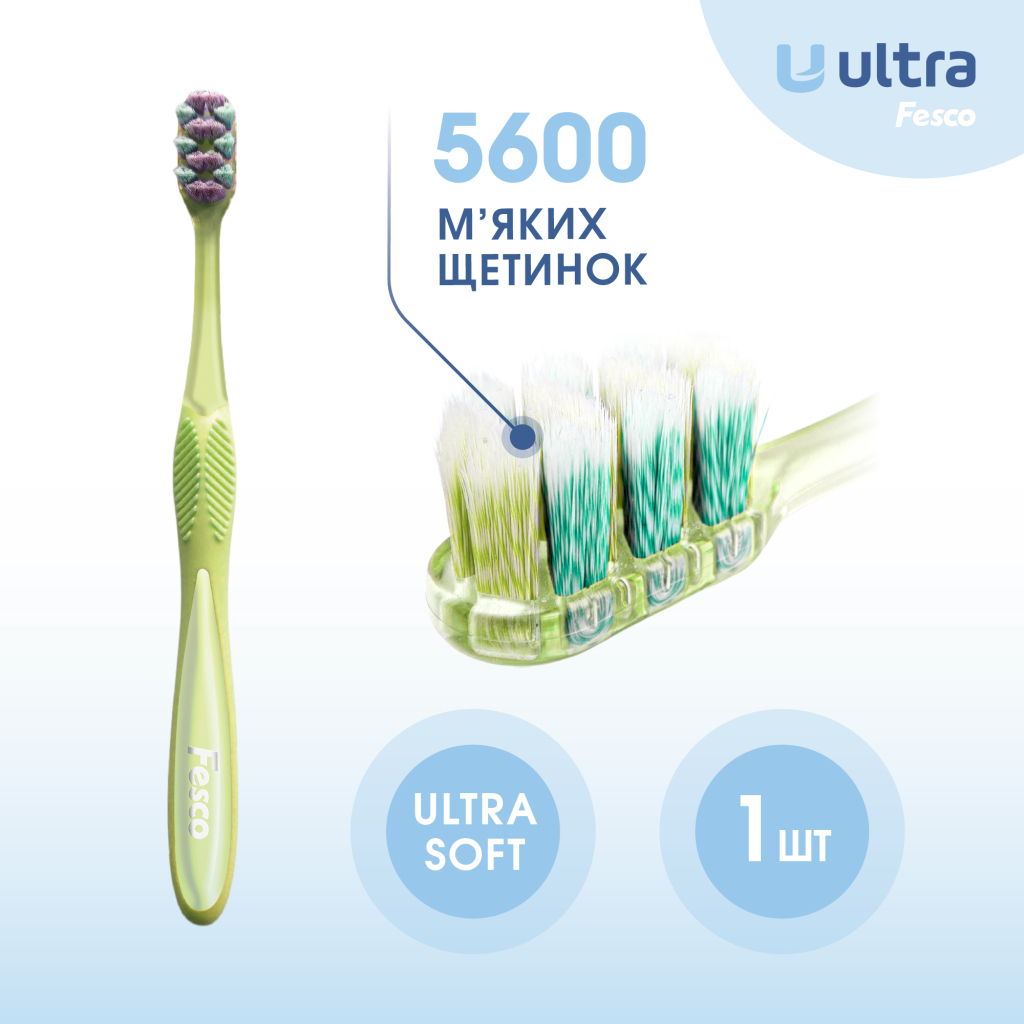 Зубна щітка Fesco Ultra Multi Brush Soft Салатова (4820204702113) - фото 3 Зубна щітка Fesco Ultra Multi Brush Soft Салатова (4820204702113) - фото 3
