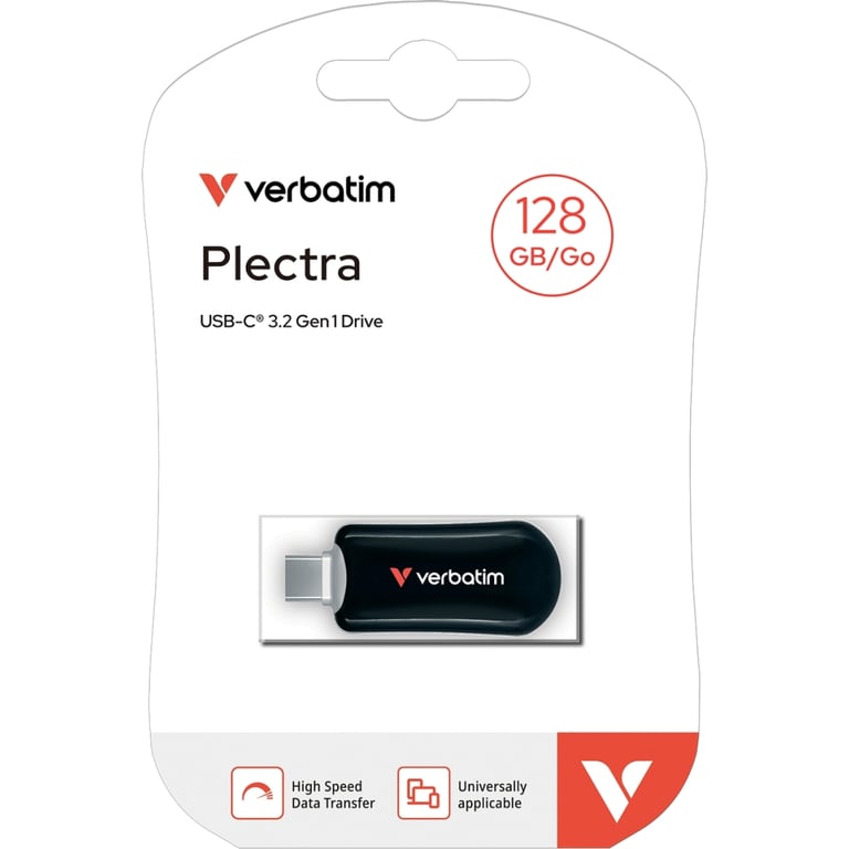 USB флеш накопичувач Verbatim 128GB Plectra Black USB-C (30225) - фото 2
