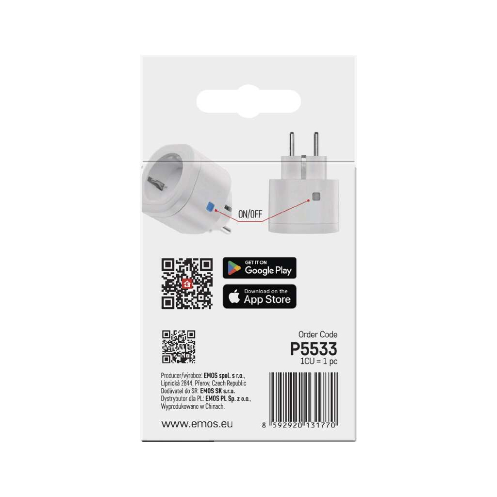 Розумна розетка WIFI P5533 GoSmart, ZigBee 3.0, IP44 EMOS (P5533) - фото 11 Розумна розетка WIFI P5533 GoSmart, ZigBee 3.0, IP44 EMOS (P5533) - фото 11