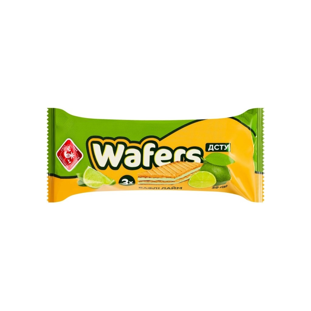 Вафлі Житомирські ласощі з начинкою Wafers лайм 50 г (4823103009536) - фото 1 Вафлі Житомирські ласощі з начинкою Wafers лайм 50 г (4823103009536) - фото 1