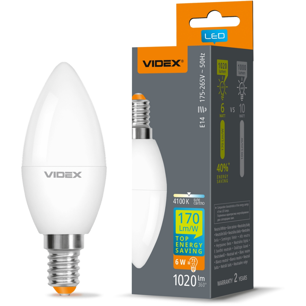 Лампочка Videx VL-C37h-06144 - фото 2 Лампочка Videx VL-C37h-06144 - фото 2