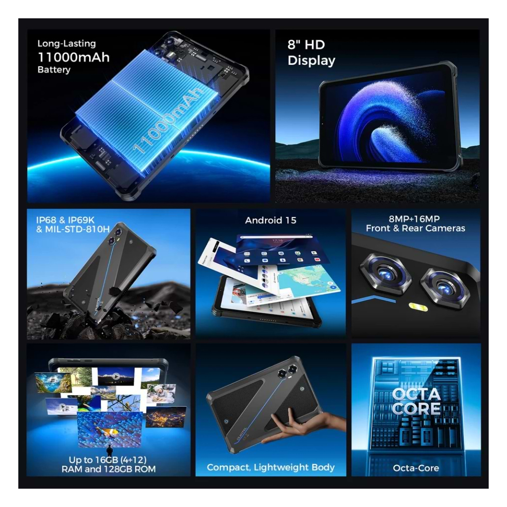 Планшет OUKITEL RT3 plus 8" 4/128GB NFC LTE Black (6941749808516) - фото 4 Планшет OUKITEL RT3 plus 8" 4/128GB NFC LTE Black (6941749808516) - фото 4