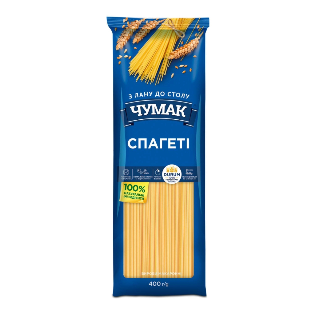 Макарони Чумак Спагеті 400 г (4820156768731) - фото 1