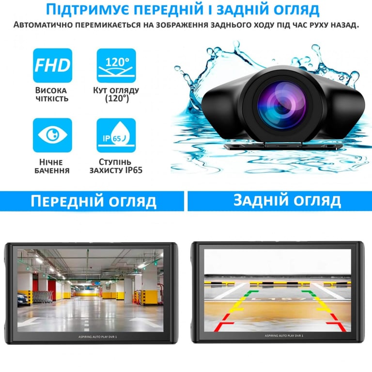 Автомобільний монітор Aspiring Auto Play DVR 1, Magnet, CarPlay, Android auto - фото 11