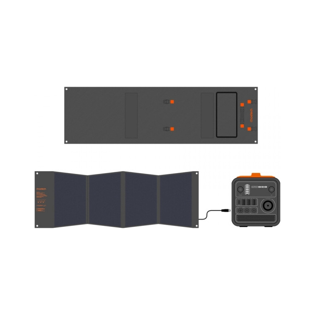Портативна сонячна панель Choetech SC008-V2-BK 120W (SC008-V2-BK) - фото 3 Портативна сонячна панель Choetech SC008-V2-BK 120W (SC008-V2-BK) - фото 3