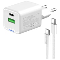 Зарядний пристрій ColorWay C101A GaN Mini 20W PD PPS USB-C + USB-A QC4.0 + cable USB-C to USB-C black (CW-CHS062PDC-WT) - фото 6