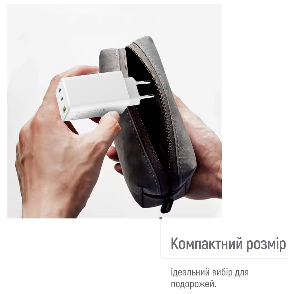 Зарядний пристрій ColorWay C101B GaN Mini 100W PD PPS 2xUSB-C + USB-A white (CW-CHS061PD-WT) - фото 12 Зарядний пристрій ColorWay C101B GaN Mini 100W PD PPS 2xUSB-C + USB-A white (CW-CHS061PD-WT) - фото 12