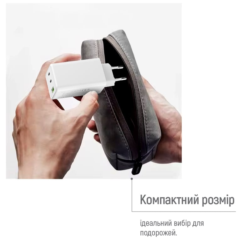 Зарядний пристрій ColorWay C101B GaN Mini 100W PD PPS 2xUSB-C + USB-A white (CW-CHS061PD-WT) - фото 12