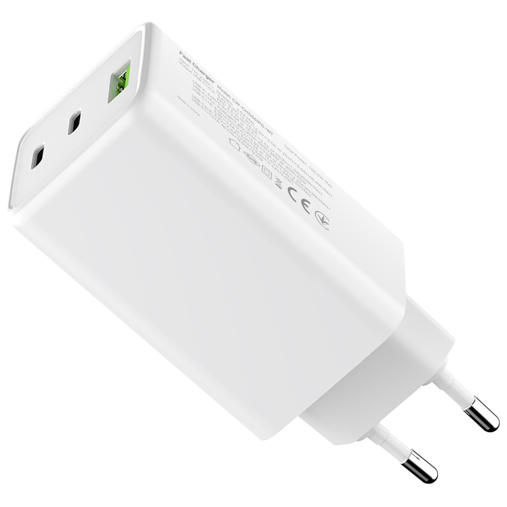 Зарядний пристрій ColorWay C101B GaN Mini 100W PD PPS 2xUSB-C + USB-A white (CW-CHS061PD-WT) - фото 6 Зарядний пристрій ColorWay C101B GaN Mini 100W PD PPS 2xUSB-C + USB-A white (CW-CHS061PD-WT) - фото 6