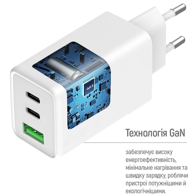 Зарядний пристрій ColorWay C101B GaN Mini 100W PD PPS 2xUSB-C + USB-A white (CW-CHS061PD-WT) - фото 9