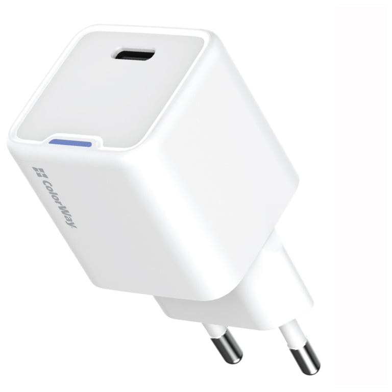 Зарядний пристрій ColorWay C101C GaN Mini 20W PD PPS USB-C white (CW-CHS059PD-WT) - фото 1