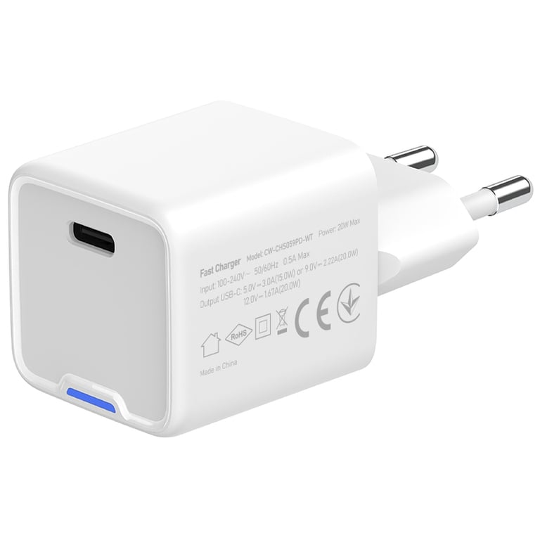 Зарядний пристрій ColorWay C101C GaN Mini 20W PD PPS USB-C white (CW-CHS059PD-WT) - фото 6