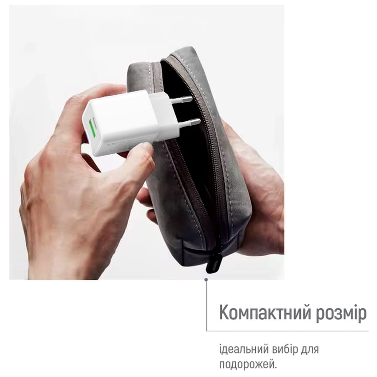 Зарядний пристрій ColorWay C101E GaN Mini 45W PD PPS USB-C + USB-A QC4.0 white (CW-CHS060PD-WT) - фото 12
