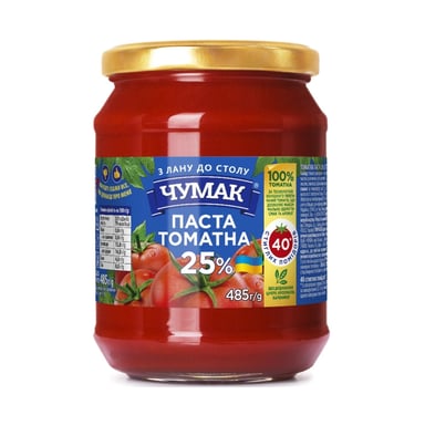 Соус Чумак Томатна паста 25% 485 г с/б (4823096008189) - фото 1