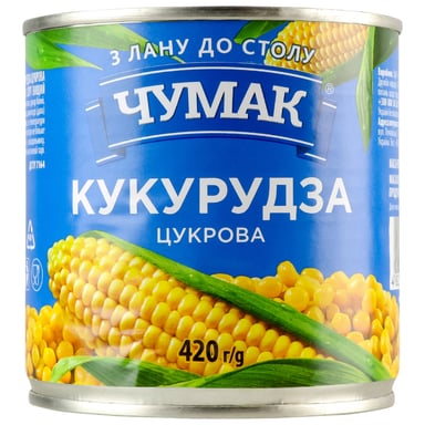 Овочева консервація Чумак Кукурудза цукрова 420 г (4823096000862) - фото 1