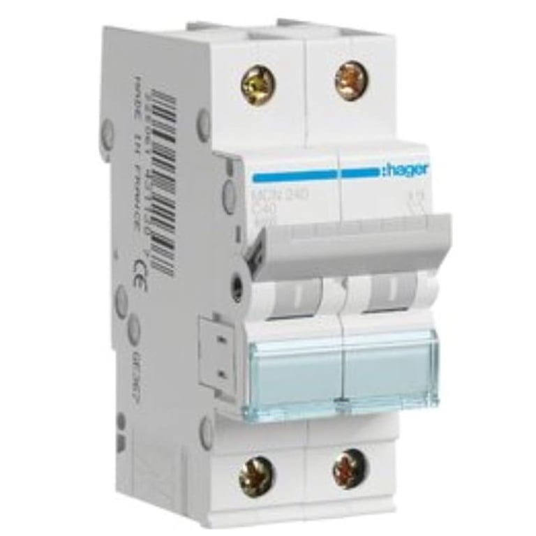 Автоматичний вимикач Hager 2-п. C 40A (6kA) 2M (A) (MCN240) - фото 1